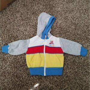 Doe Spun Vintage Baby Hoodie Size 3-6 Months Soft Knit Zip-Up Sweater Jacket